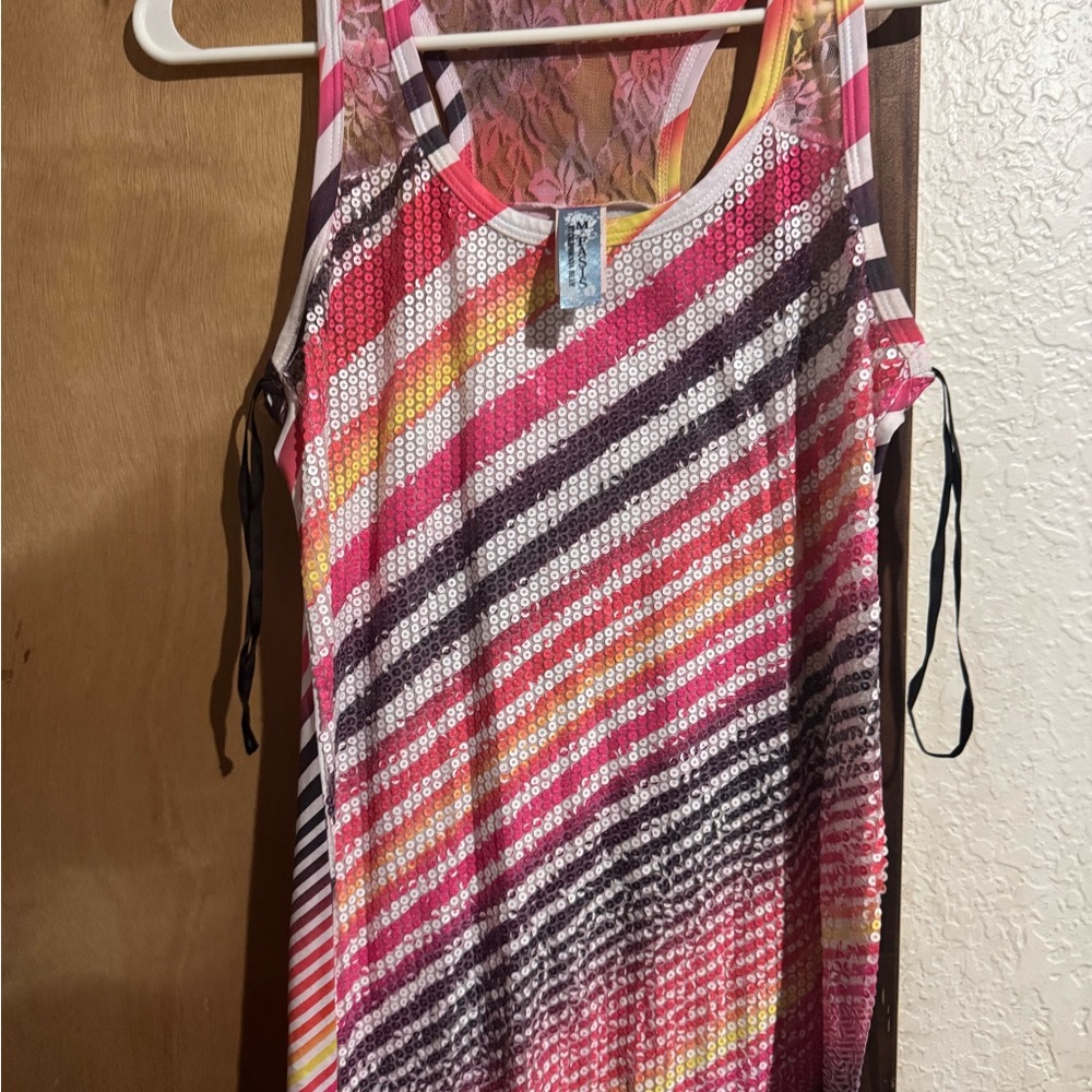 Colorful Striped sequin Women's Tank Top